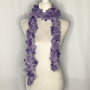 Purple Crochet Knit Scarf